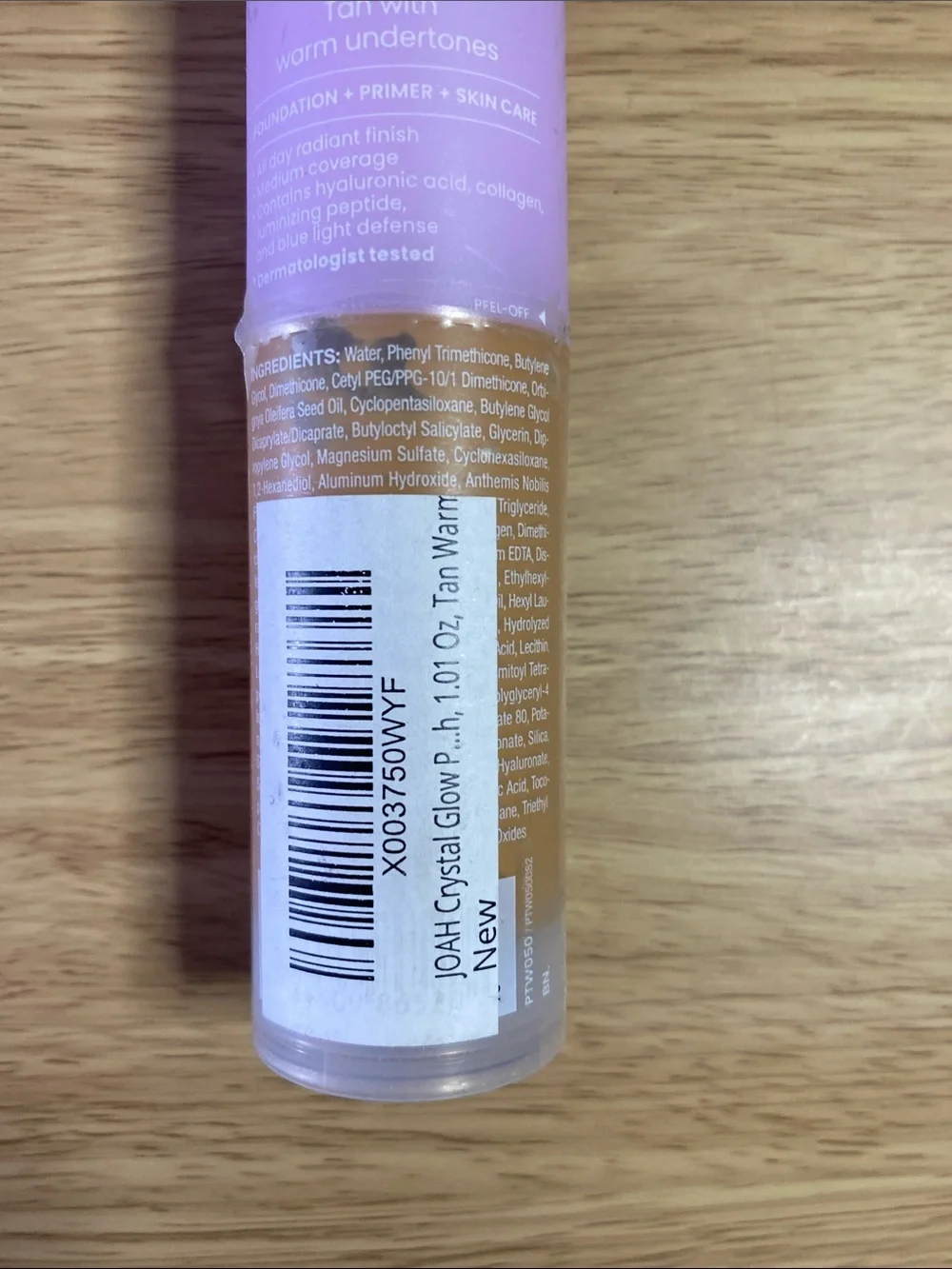 Joah Crystal Glow Peptide-Infused Foundation - Warm Tan